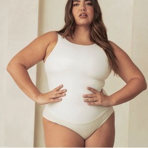 PINSY Vegan Leather Scoop Tank Shapewear Bodysuit